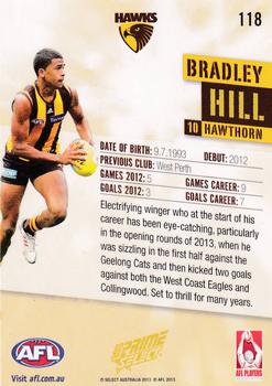 2013 Select Prime AFL #118 Brad Hill Back
